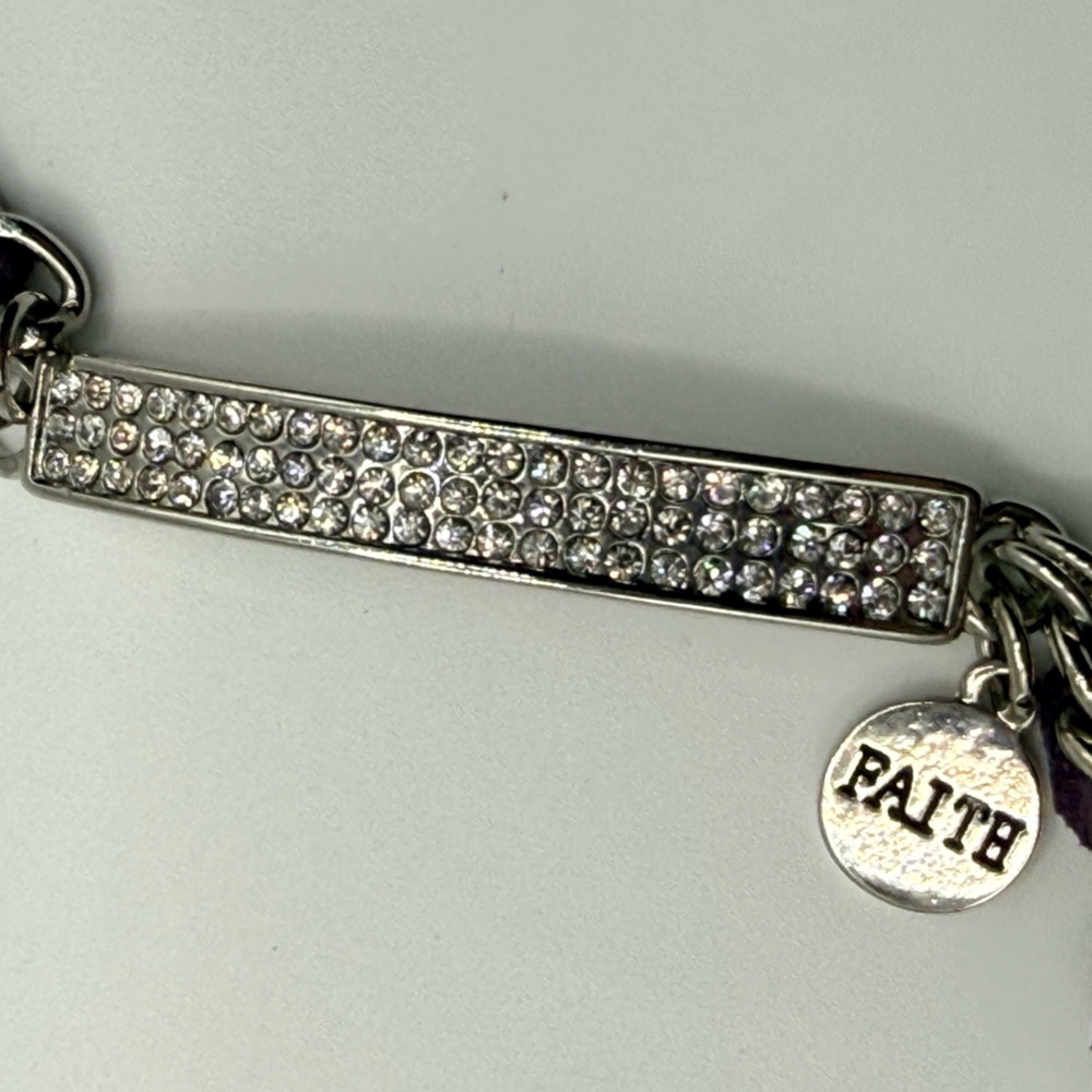 Premier Designs Playful Purple & Silver Wrap Bracelet - Picture 5 of 7